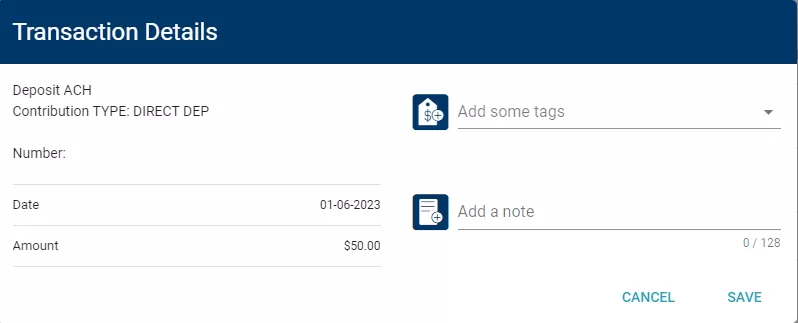 Transaction details